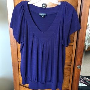 Purple Short Sleeve Flowy Top